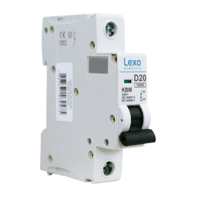 Interruptor Automático MCB 1P 20A Curva D 15kA Lexo1