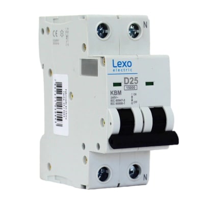 Interruptor Automático KBM 1P + N 25A D 15KA LEXO1