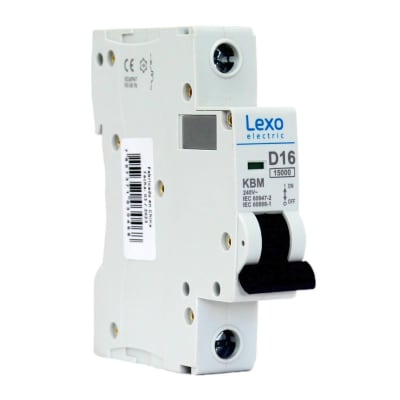 Interruptor Automatico KBM 1x16a Curva D 15ka Lexo1