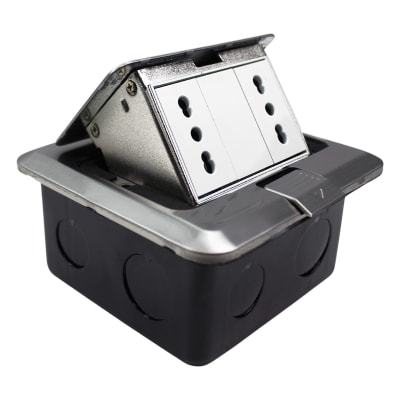 Caja De Piso Pop-Up Metálica 2 Enchufes 10/12a Stanford