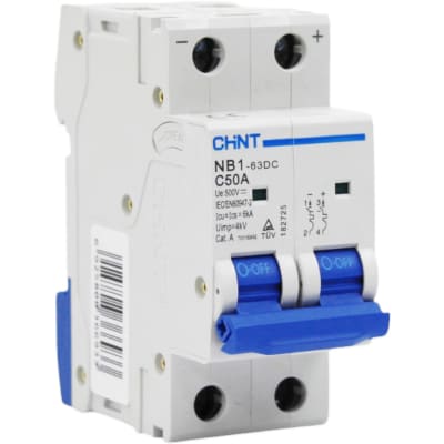 Interruptor Automático 2x50A Curva C 500VDC NB1-63DC-2 Chint1