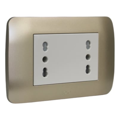 Toma Corriente DUPLEX 10/16A 250V Beige/Titanio LEXO
