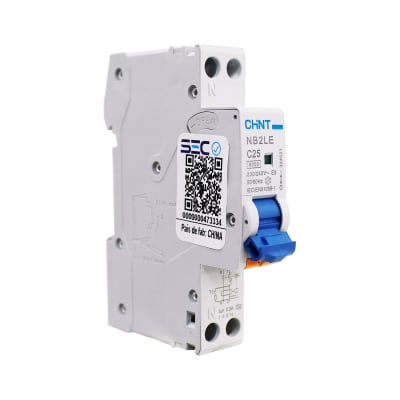 Interruptor RCBO 1P+N C25 Curva C Clase A 6kA 300mA Chint1