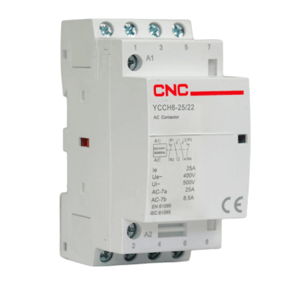 Contactor Modular 2P 25A Bobina 220v 2NO+2NC YCCH6-25/22 CNC