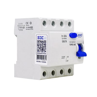 Interruptor Diferencial RCCB 4P 40A Clase AC 10mA Lexo