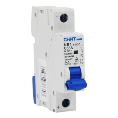 Interruptor Automático 1x63A CurvaC 250VDC NB1-63DC-1P Chint1