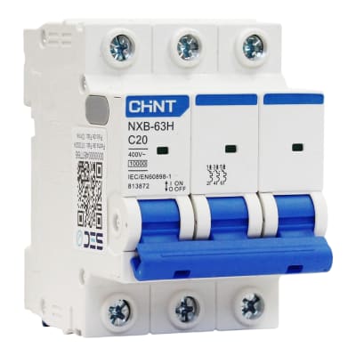 Interruptor Automático 3x20a 10ka Curva (C) Nxb-63h Chint1