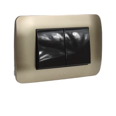 Interruptor Doble 9/15 Teclon 35mm 10A Café/Titanio LEXO1