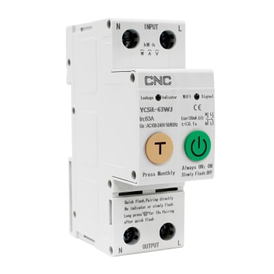 Interruptor Wifi Pro 2p 63a 30ma 240vac App Tuyasmart Cnc1
