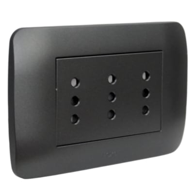 Toma Corriente TRIPLEX 10A 250V Grafito LEXO