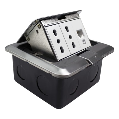 Caja De Piso Pop-Up 2 Enchufes 10/16A +Toma RJ45 Stanford