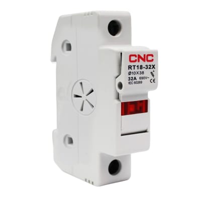 Porta Fusible 1P 10x38 32A Riel Din 2A CNC