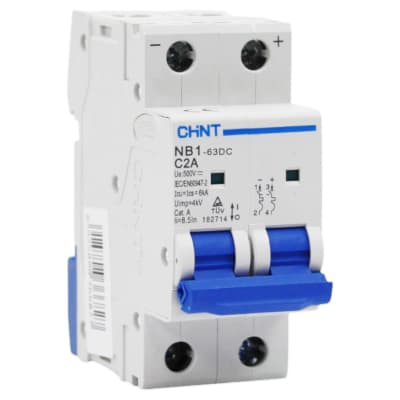 Interruptor Automático 2x2A Curva C 500VDC NB1-63DC-2P Chint1