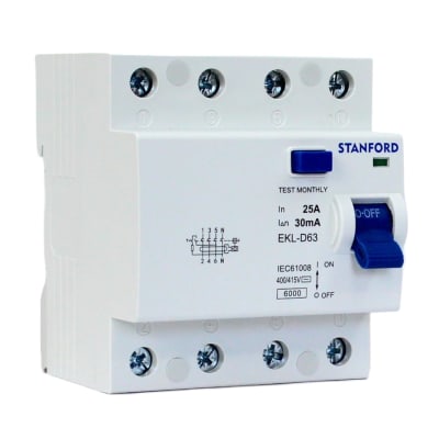Interruptor Diferencial 4x25a 30ma Clase Ac Stanford
