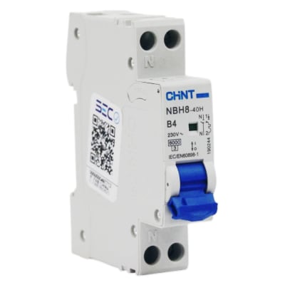 Interruptor Automático MCB 1P+N 4A Curva B 6kA Chint1