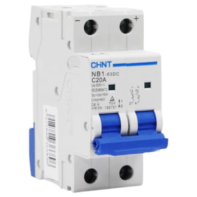 Interruptor Automático 2x20A CurvaC 500VDC NB1-63DC-2P Chint1