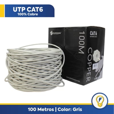 Cable Utp Cat6 100% Cobre 23awg 100 Mts Gris Aw1