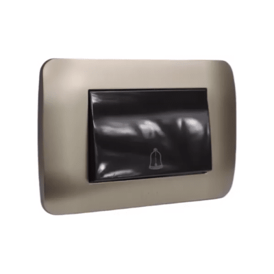 Interruptor Pulsador Timbre Teclon 73mm 10A Cafe/Titani LEXO1