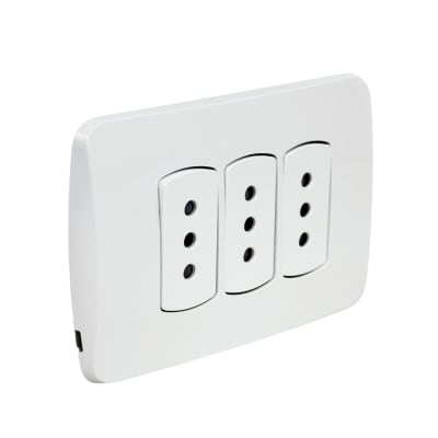 Tomacorriente Triple 10A/250V 2P+T Miluz Blanco Schneider