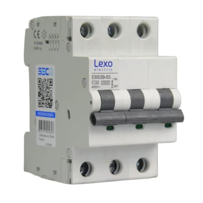 Automático 3x32A 10kA Curva C 400V EBS3B-63 Lexo1