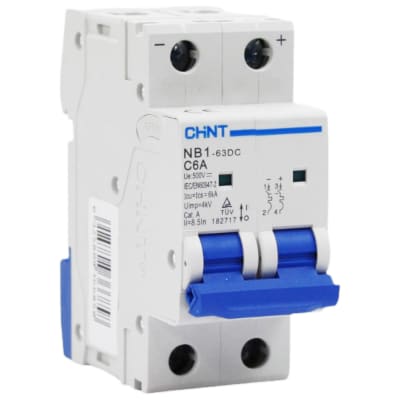 Interruptor Automático 2x6A Curva C 500VDC NB1-63DC-2P Chint