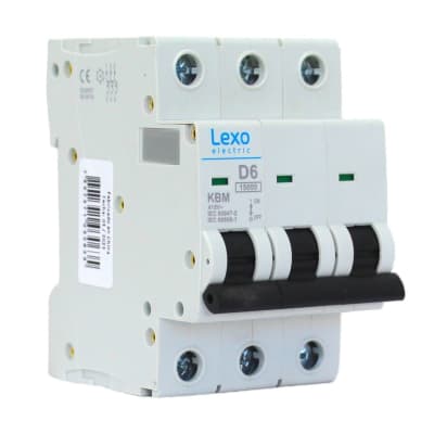Interruptor Automático MCB 3P 6A Curva D 15kA Lexo