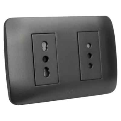 Toma Corriente Doble 10A+10/16A 250V Grafito Armado LEXO1