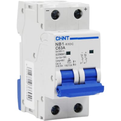 Interruptor Automático 2x63A CurvaC 500VDC NB1-63DC-2P Chint