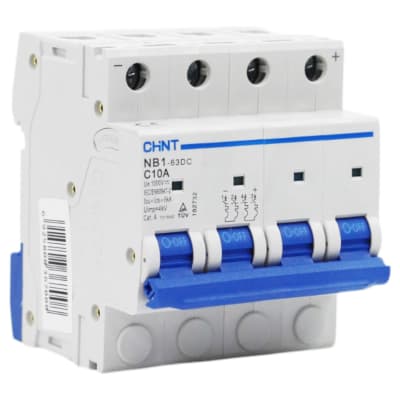 Inter. Automático DC 2x10A Curva C 1000VDC NB1-63DC-4P Chint
