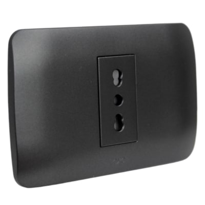 Toma Corriente Simple 10/16A 250V Grafito Armado LEXO