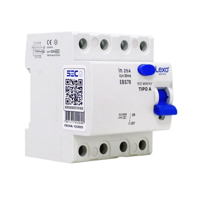 Interruptor Diferencial RCCB 4P 25A Clase A 30mA Lexo1