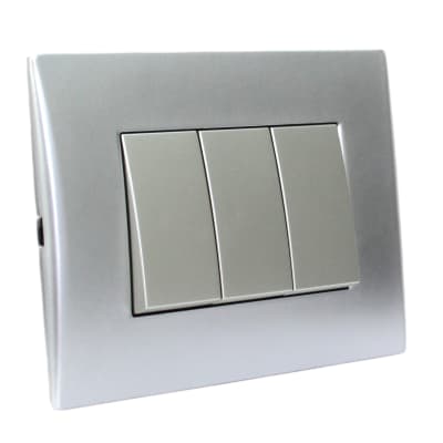 Interruptor Andes Triple 9/32 10a 250v Silver Armado Lexo