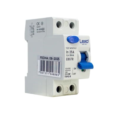 Interruptor Diferencial RCCB 2P 25A Clase B 30mA Lexo1