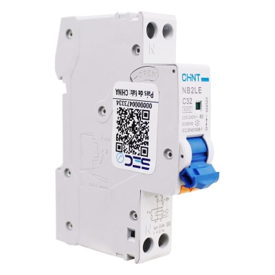 Interruptor RCBO 1P+N C32 Curva C Clase A 6kA 300mA Chint1