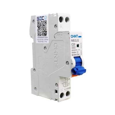 Interruptor RCBO 1P+N C20 Curva C Clase A 6kA 30mA Chint1