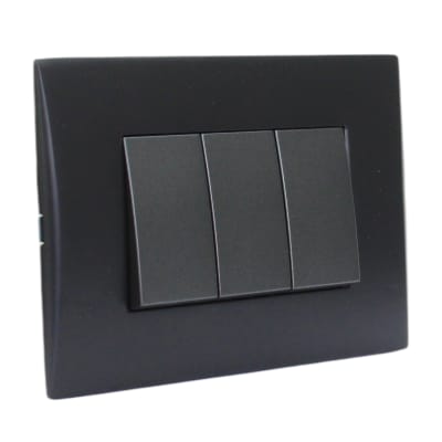 Interruptor Andes Triple 9/32 10a 250v Black Armado Lexo