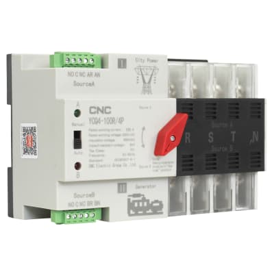 Switch De Transferencia A Riel Din 4P 100A YCQ4-100R/4P Cnc1