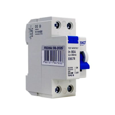 Interruptor Diferencial RCCB 2P 80A Clase B 300mA Lexo1