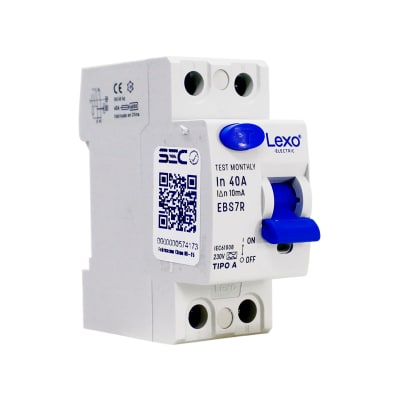Interruptor Diferencial RCCB 2P 40A Clase A 10mA Lexo1