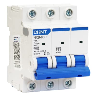 Interruptor Automático MCB 3P 10A Curva C 10kA Chint