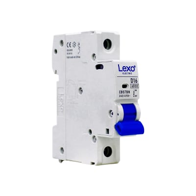 Interruptor Automático MCB 1P 16A Curva D 6kA Lexo1