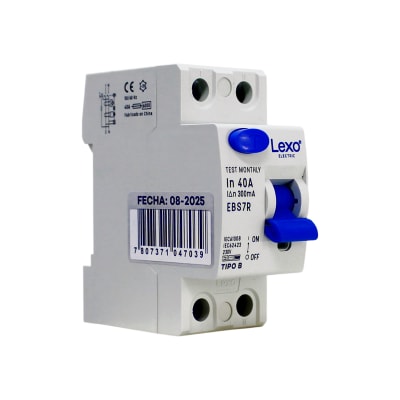 Interruptor Diferencial RCCB 2P 40A Clase B 300mA Lexo1
