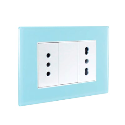 Toma Corriente Doble 10A+ 10/16A 250V CRYSTAL Armado LEXO1