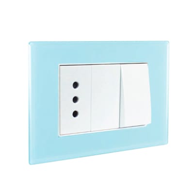 Interruptor Simple 9/12+Toma Corriente 10A 250V CRYSTAL LEXO1