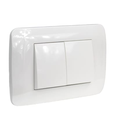 Interruptor Doble 9/15 Teclon 35mm 10A 250V Blanco LEXO