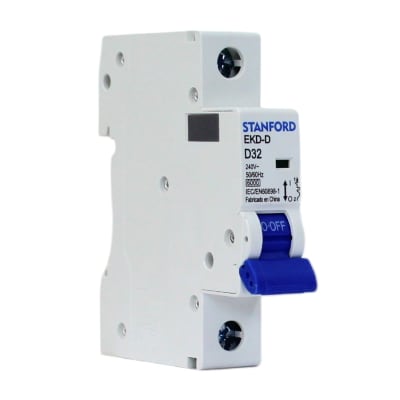 Interruptor Automático MCB 1P 32A Curva D 6kA Stanford
