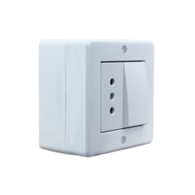 Casquete Interruptor 9/12 + Toma Corriente 10a 250v Bla Lexo