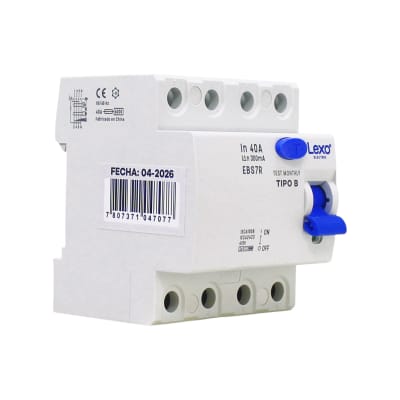 Interruptor Diferencial RCCB 4P 40A Clase B 300mA Lexo1