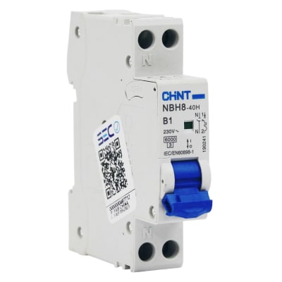 Interruptor Automático 1P+N 1A 6kA Curva B NBH8-40H Chint