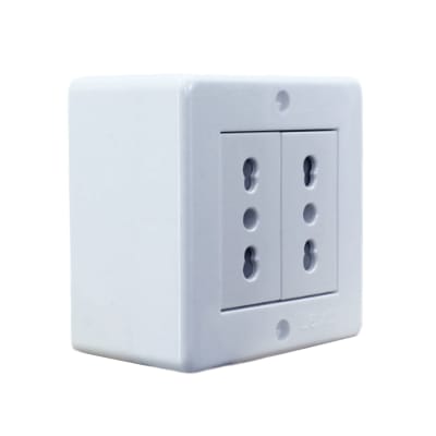 Casquete Toma Corriente Doble 10/16a 250v Ip20 Blanco Lexo1